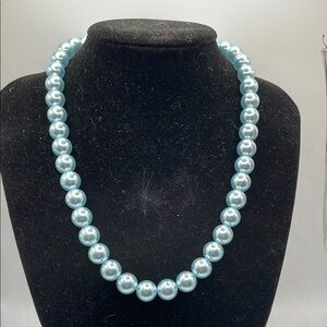 Blue Pearl Necklace with Lustrous Sheen